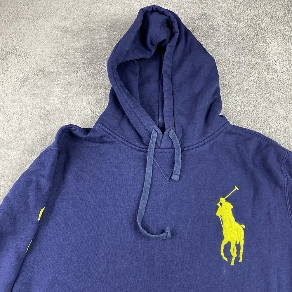 Polo Ralph Lauren Pony Fleece Hoodie Navy Mens Medium‎ Blue Long Sleeve